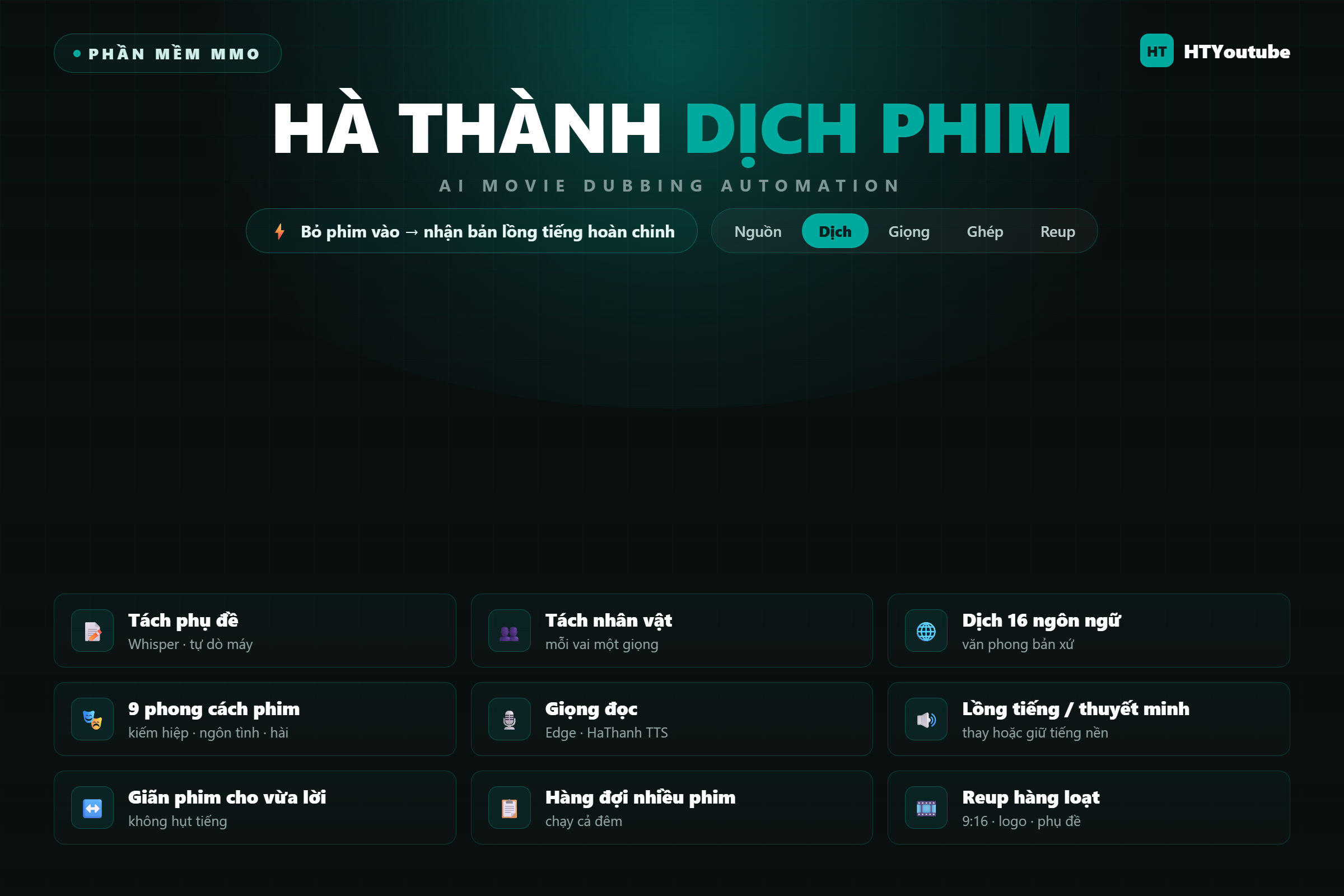 Tool Dịch Phim – Lồng Tiếng Tự Động 16 Ngôn Ngữ